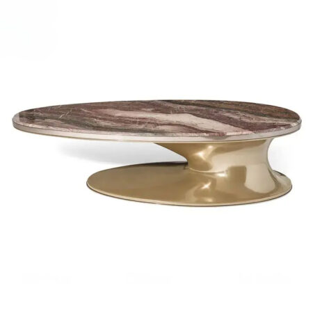 Oval Shape Stainless Steel Coffee Table