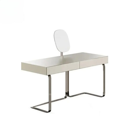 Minimalistic Wooden Dressing Table With Stainless Steel Frame