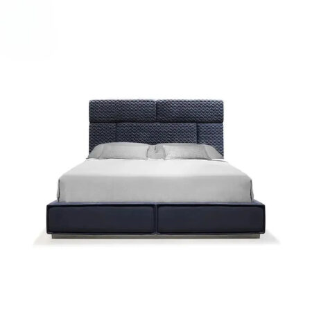 Modern Velvet Upholstered Bed With Headboard