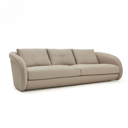 Italian Leather Living Room Sectional Sofa