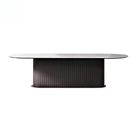 Modern Genuine Marble Oval Dining Table