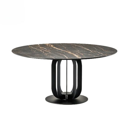 Luxurious Black Marble Top Dining Table